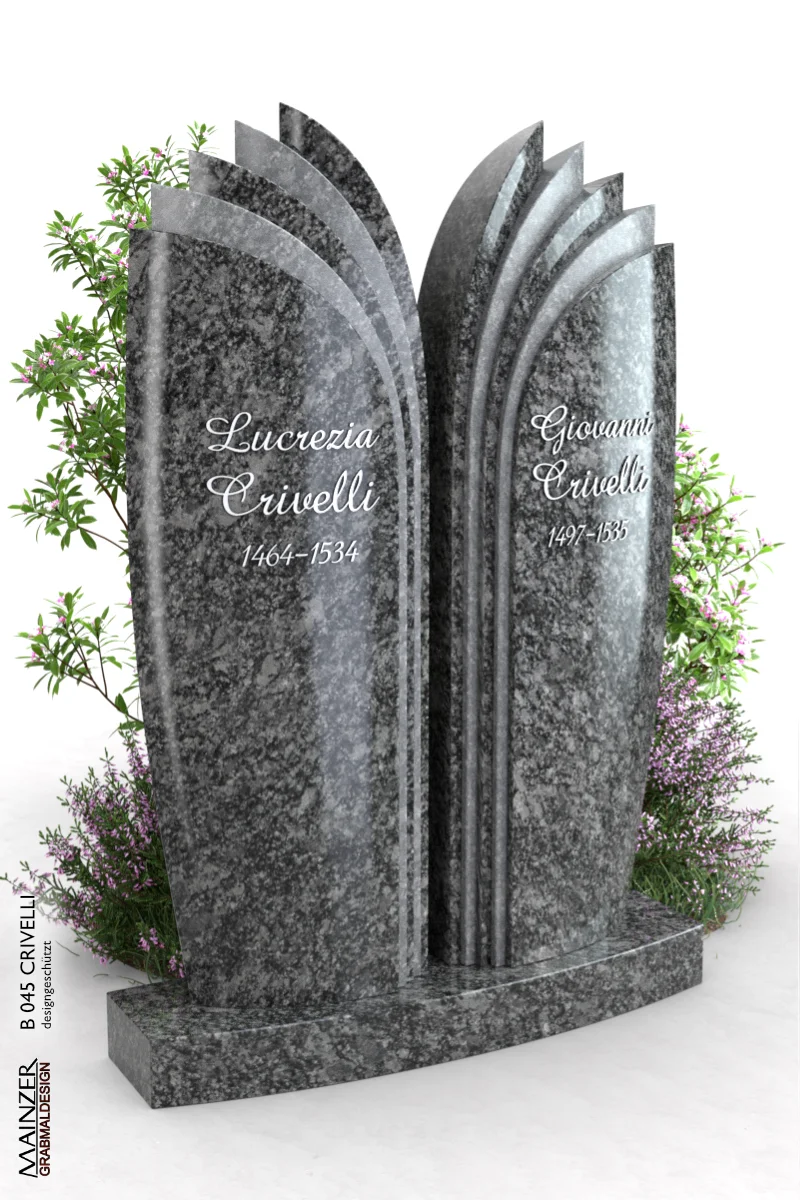 Visualisierung des Doppelgrabsteins B 045 CRIVELLI.