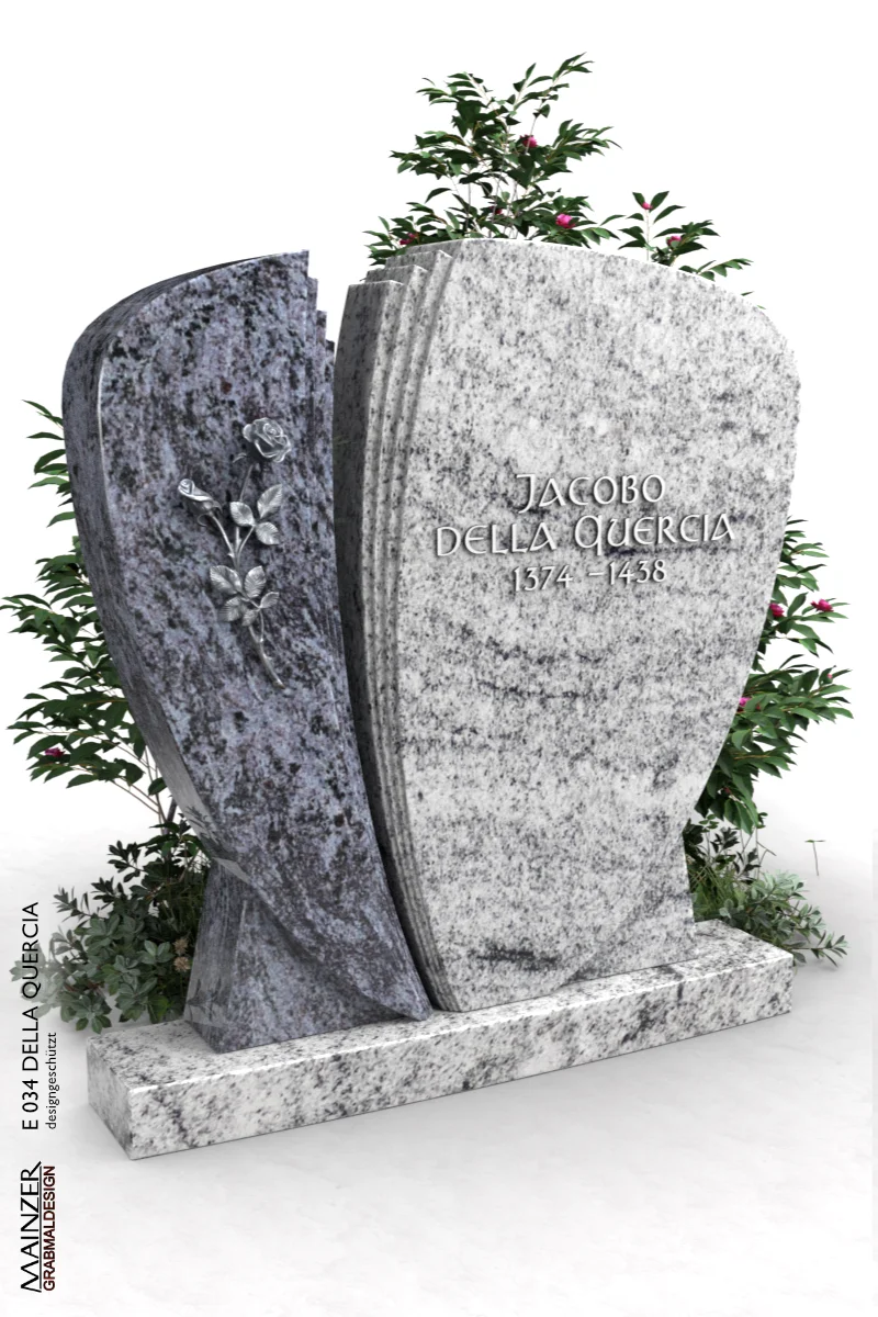Visualisierung des Einzelgrabsteins E 034 DELLA QUERCIA.