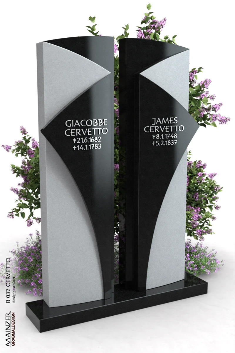 Visualisierung des Doppelgrabsteines B 032 CERVETTO.