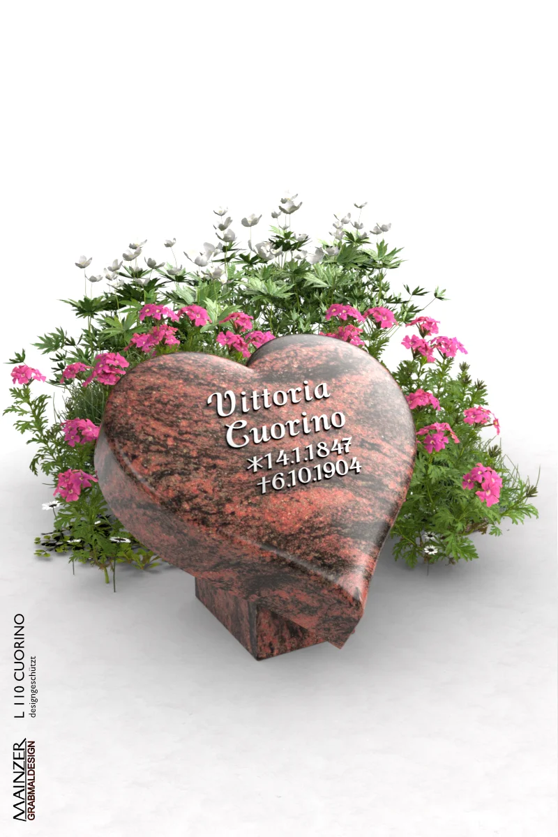 Visualisierung der herzförmigen Ligeplatte L 110 CUORINO