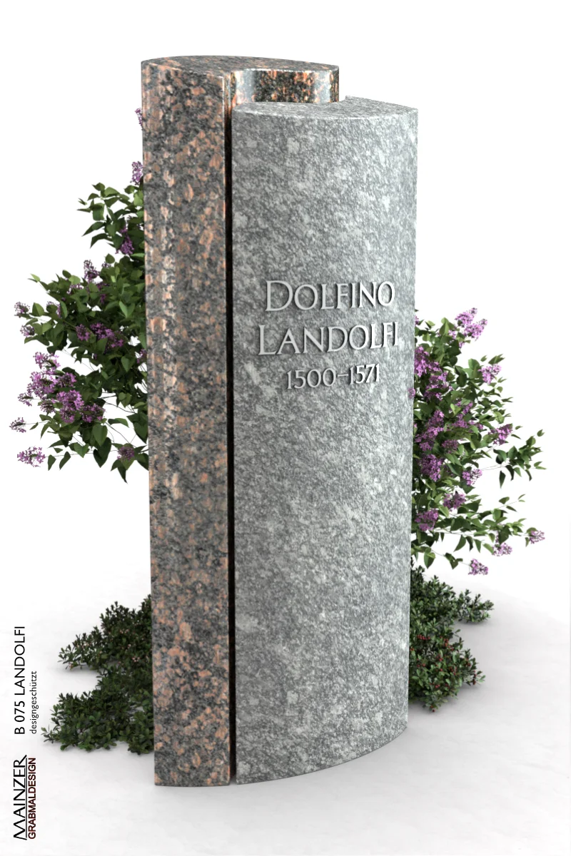 Visualisierung des Doppelgrabsteins B 075 LANDOLFI.