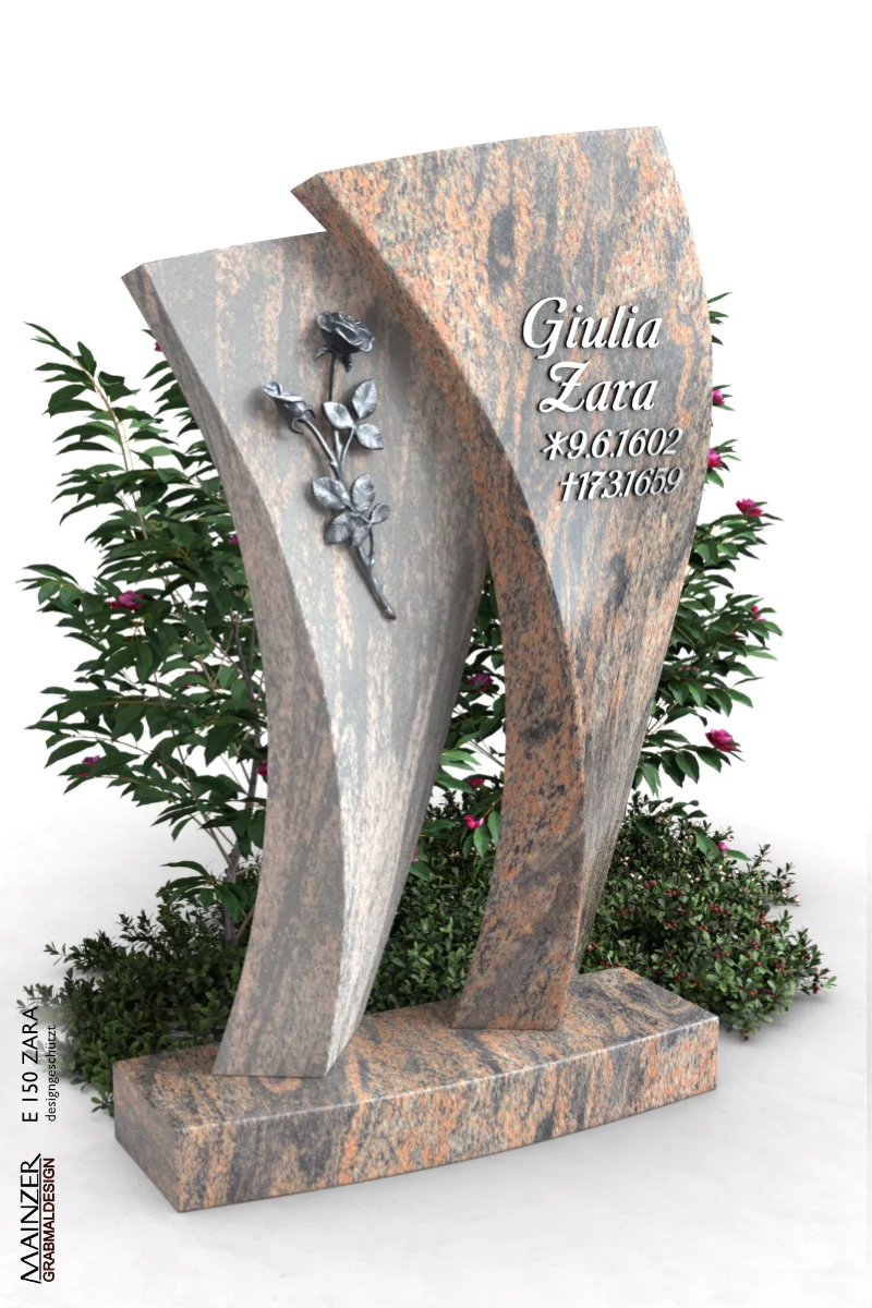 Visualisierung des Einzelgrabsteins E 150 ZARA.